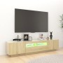 Armario TV con luces LED color roble Sonoma 180x35x40 cm de vidaXL, Muebles TV - Ref: Foro24-3081900, Precio: 96,57 €, Descue...