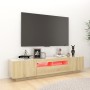 Armario TV con luces LED color roble Sonoma 180x35x40 cm de vidaXL, Muebles TV - Ref: Foro24-3081900, Precio: 96,57 €, Descue...