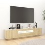 Armario TV con luces LED color roble Sonoma 180x35x40 cm de vidaXL, Muebles TV - Ref: Foro24-3081900, Precio: 96,57 €, Descue...