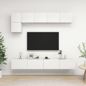 Living room TV furniture set, 5 pieces, engineered wood, white by vidaXL, TV Furniture - Ref: Foro24-3078694, Price: 207,07 €...