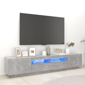 Mueble para TV con luces LED gris hormigón 200x35x40 cm de vidaXL, Muebles TV - Ref: Foro24-3081910, Precio: 141,35 €, Descue...