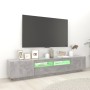 Concrete gray TV cabinet with LED lights 200x35x40 cm by vidaXL, TV Furniture - Ref: Foro24-3081910, Price: 143,07 €, Discoun...