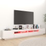 Mueble para TV con luces LED blanco brillante 260x35x40 cm de vidaXL, Muebles TV - Ref: Foro24-3081921, Precio: 209,48 €, Des...