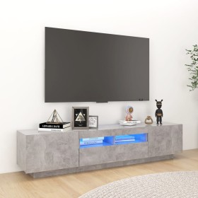 TV stand with LED lights in concrete gray, 180x35x40 cm by vidaXL, TV Furniture - Ref: Foro24-3081901, Price: 115,49 €, Disco...