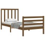 Honey brown solid wood bed frame and headboard 100x200 cm by vidaXL, Beds and slatted bases - Ref: Foro24-3193784, Price: 112...