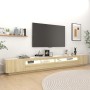 TV cabinet with LED lights Sonoma oak color 300x35x40 cm by vidaXL, TV Furniture - Ref: Foro24-3081927, Price: 176,73 €, Disc...