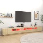 TV cabinet with LED lights Sonoma oak color 300x35x40 cm by vidaXL, TV Furniture - Ref: Foro24-3081927, Price: 176,73 €, Disc...