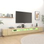 TV cabinet with LED lights Sonoma oak color 300x35x40 cm by vidaXL, TV Furniture - Ref: Foro24-3081927, Price: 176,73 €, Disc...