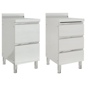 Commercial kitchen cabinets 2 units stainless steel by vidaXL, Restoration - Ref: Foro24-3081934, Price: 468,42 €, Discount: %