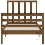 Honey brown solid wood bed frame and headboard 100x200 cm by vidaXL, Beds and slatted bases - Ref: Foro24-3193784, Price: 112...