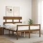 Elderly bed with honey brown wooden headboard 140x190 cm by vidaXL, Beds and slatted bases - Ref: Foro24-3195334, Price: 147,...