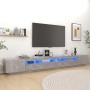 Concrete gray TV cabinet with LED lights 300x35x40 cm by vidaXL, TV Furniture - Ref: Foro24-3081928, Price: 226,27 €, Discoun...