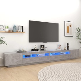 Concrete gray TV cabinet with LED lights 300x35x40 cm by vidaXL, TV Furniture - Ref: Foro24-3081928, Price: 221,36 €, Discoun...