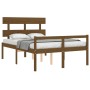 Cama personas mayores cabecero madera marrón miel 140x190 cm de vidaXL, Camas y somieres - Ref: Foro24-3195334, Precio: 147,3...