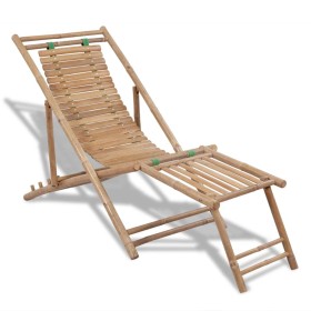 Outdoor lounge chair with bamboo footrest by vidaXL, Loungers - Ref: Foro24-41492, Price: 89,92 €, Discount: %