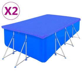 Pool cover 2 units rectangular PE 394x207cm 90 g/m² by vidaXL, Pool covers - Ref: Foro24-3082803, Price: 38,51 €, Discount: %