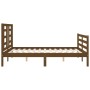 Double bed frame with honey brown wooden headboard by vidaXL, Beds and slatted bases - Ref: Foro24-3194674, Price: 152,84 €, ...