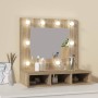 Furniture with mirror and LED lights Sonoma oak 60x31.5x62 cm by vidaXL, bathroom vanities - Ref: Foro24-808885, Price: 56,58...