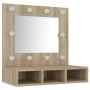 Mueble con espejo y luces LED roble Sonoma 60x31,5x62 cm de vidaXL, Tocadores de baño - Ref: Foro24-808885, Precio: 56,58 €, ...