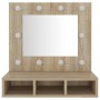 Furniture with mirror and LED lights Sonoma oak 60x31.5x62 cm by vidaXL, bathroom vanities - Ref: Foro24-808885, Price: 56,58...