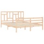 Bed frame with solid wood headboard 160x200 cm by vidaXL, Beds and slatted bases - Ref: Foro24-3194971, Price: 143,31 €, Disc...