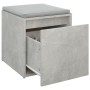 Cajón taburete madera contrachapada gris hormigón 40,5x40x40 cm de vidaXL, Cestas para almacenaje - Ref: Foro24-808778, Preci...