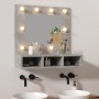 Mueble con espejo y luces LED gris hormigón 60x31,5x62 cm de vidaXL, Tocadores de baño - Ref: Foro24-808886, Precio: 56,99 €,...