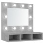 Mueble con espejo y luces LED gris hormigón 60x31,5x62 cm de vidaXL, Tocadores de baño - Ref: Foro24-808886, Precio: 56,99 €,...