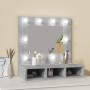 Mueble con espejo y luces LED gris hormigón 60x31,5x62 cm de vidaXL, Tocadores de baño - Ref: Foro24-808886, Precio: 56,99 €,...