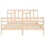 Bed frame with solid wood headboard 160x200 cm by vidaXL, Beds and slatted bases - Ref: Foro24-3194971, Price: 143,31 €, Disc...