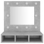 Mueble con espejo y luces LED gris hormigón 60x31,5x62 cm de vidaXL, Tocadores de baño - Ref: Foro24-808886, Precio: 56,99 €,...