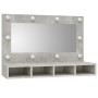 Mueble con espejo y luces LED gris hormigón 90x31,5x62 cm de vidaXL, Tocadores de baño - Ref: Foro24-808895, Precio: 64,06 €,...