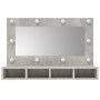 Mueble con espejo y luces LED gris hormigón 90x31,5x62 cm de vidaXL, Tocadores de baño - Ref: Foro24-808895, Precio: 64,06 €,...