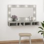 Mueble con espejo y luces LED gris hormigón 90x31,5x62 cm de vidaXL, Tocadores de baño - Ref: Foro24-808895, Precio: 64,06 €,...