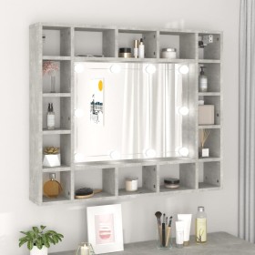 Mueble con espejo y LED color gris hormigón 91x15x76,5 cm de vidaXL, Tocadores de baño - Ref: Foro24-808868, Precio: 65,99 €,...