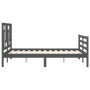 Estructura de cama con cabecero madera maciza gris 140x190 cm de vidaXL, Camas y somieres - Ref: Foro24-3194943, Precio: 157,...