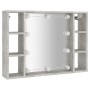 Mueble con espejo y luces LED gris hormigón 76x15x55 cm de vidaXL, Tocadores de baño - Ref: Foro24-808859, Precio: 55,32 €, D...