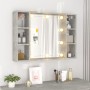 Mueble con espejo y luces LED gris hormigón 76x15x55 cm de vidaXL, Tocadores de baño - Ref: Foro24-808859, Precio: 55,32 €, D...