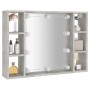 Mueble con espejo y luces LED gris hormigón 76x15x55 cm de vidaXL, Tocadores de baño - Ref: Foro24-808859, Precio: 55,32 €, D...