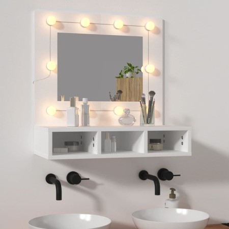 Mueble con espejo y luces LED blanco 60x31,5x62 cm de vidaXL, Tocadores de baño - Ref: Foro24-808882, Precio: 44,92 €, Descue...