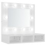 Mueble con espejo y luces LED blanco 60x31,5x62 cm de vidaXL, Tocadores de baño - Ref: Foro24-808882, Precio: 44,92 €, Descue...