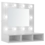 Mueble con espejo y luces LED blanco brillante 60x31,5x62 cm de vidaXL, Tocadores de baño - Ref: Foro24-808888, Precio: 54,56...