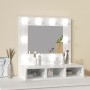 Mueble con espejo y luces LED blanco brillante 60x31,5x62 cm de vidaXL, Tocadores de baño - Ref: Foro24-808888, Precio: 54,56...