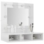 Mueble con espejo y luces LED blanco brillante 60x31,5x62 cm de vidaXL, Tocadores de baño - Ref: Foro24-808888, Precio: 54,56...