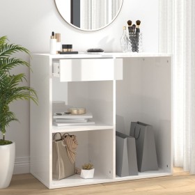 Glossy white wooden makeup cabinet 80x40x75 cm by vidaXL, Lockers and storage cabinets - Ref: Foro24-808843, Price: 61,99 €, ...