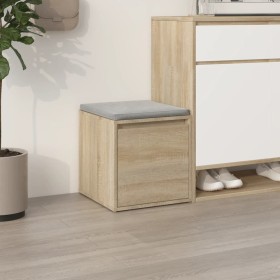 Oak Sonoma plywood stool box 40.5x40x40 cm by vidaXL, Storage baskets - Ref: Foro24-808777, Price: 45,99 €, Discount: %