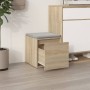 Oak Sonoma plywood stool box 40.5x40x40 cm by vidaXL, Storage baskets - Ref: Foro24-808777, Price: 45,98 €, Discount: %