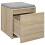 Cajón taburete madera contrachapada roble Sonoma 40,5x40x40 cm de vidaXL, Cestas para almacenaje - Ref: Foro24-808777, Precio...