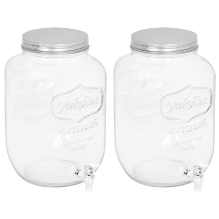 Dispensadores de bebida 2 unidades vidrio 8050 ml de vidaXL, Dispensadores de bebidas - Ref: Foro24-51656, Precio: 60,19 €, D...