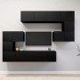 Set de muebles de salón TV 8 piezas madera ingeniería negro de vidaXL, Muebles TV - Ref: Foro24-3078828, Precio: 297,36 €, De...